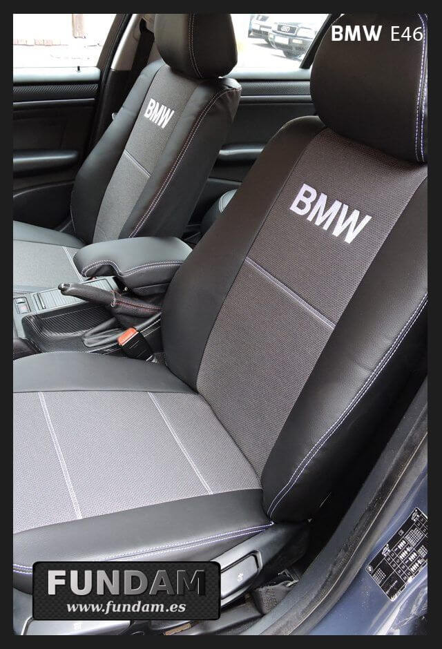 Fundas a medida de ecopiel y tela para asientos de BMW Serie 3 E46